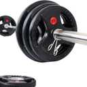 Signature Fitness Cast Iron Olympic 2-Inch Weight Plates Including 7FT Olympic Barbell, 130-Pound, 300-Pound or 325-Pound Set, Multiple Packages