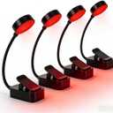 4 Pack Red Book Light,Readling Light3 Modes,Brightness AdjustmentNO Blue Light,Eye Care,Promoting Natural Sleep Aid (Black)