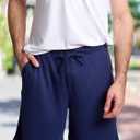 Mad Dog Mens Pajama Shorts - Comfy Knit Lounge Sleepwear with Pockets, Men's Summer House Pajama Bottoms, Sizes S to 2XL (Blue, L)