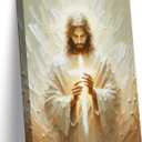 Jesus Canvas Wall Art Christian Cross Wall Decor Pictures God Painting Divine Mercy Poster Print for Church Prayer Room Living Room Decoration