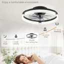 LEDIARY Ceiling Fans with Lights and Remote, 19.7 Inch Low Profile Ceiling Fan, 6 Speeds, Reversible, Dimmable Flush Mount Fan Light,Modern Ceiling Fan with Light for Bedroom, Brown