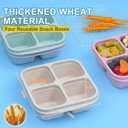LCHLZZ 4 Pack Snack Containers, Divided Bento Snack Box, 4 Compartments Reusable Meal Prep Lunch Containers for Kids Adults, Food Storage Containers for School Work Travel