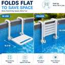 2 Pcs Foldable Underwater in Pool Stool Chair Non Float Poolside Bar Seating Above Ground Frame Swimming Pools White Comfortable Supports up to 220 Lbs
