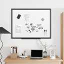 VUSIGN 36'' x 24'' Magnetic White Board for Wall, Dry Erase Board with Black Aluminium Frame, Hanging Whiteboard for Office, Home, Meeting - Accessories Included