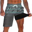 westwolf Men's Swim Trunks with Compression Liner 9" Quick Dry Board Shorts, XL