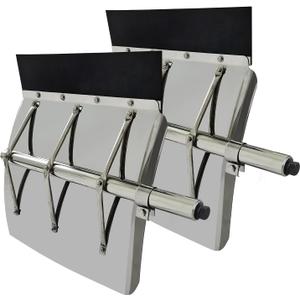 24"x24" Stainless Steel Quarter Fender Set Mud Flap Hangers with Single Bolt Mounting Brackets Fit for Semi Truck Trailer, 2PCS