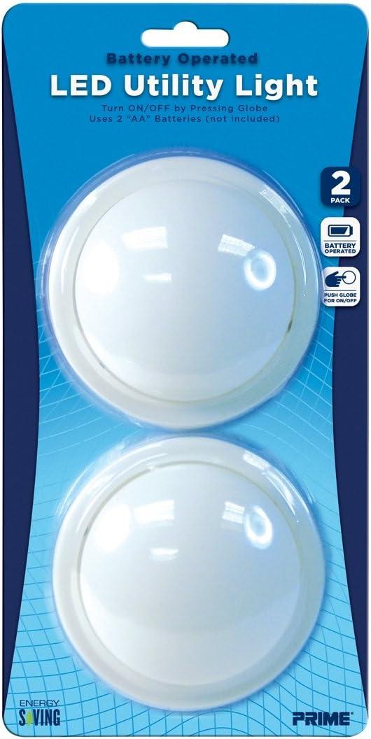 Prime Wire & Cable NLPLES2P Push Night Light with LED Lamp, 2-Pack, White