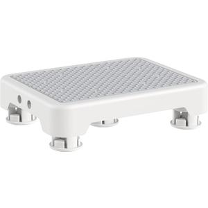 Ronlap One Step Stools for Adults, Portable Safety Step Platform for Seniors Small Plastic Bedside Step Stool Mobility Wide Step Stools Elderly Assistance for Shower Bed Car Stair Outdoor, White-Gray