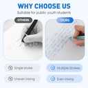 Fountain Pen Retractable: 0.38mm Blue&black Ink Transparent Barrel Includes 5 Refillable Ink Cartridges, Medium Nib Transparent Barrel for Smooth Writing No Leaking (Dark blue)