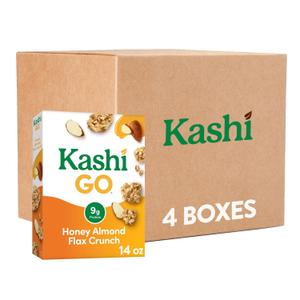Kashi GO Breakfast Cereal, Family Breakfast, Fiber Cereal, Honey Almond Flax Crunch (4 Boxes), Size: 14 Ounce (Pack of 4), BBD 0ctober 29, 2025