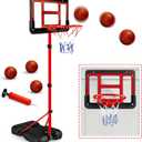 Kids Basketball Hoop with Stand, Adjustable Basketball Set, Toddler Basketball Toys for Boys Age 3 4 5 6 7 8, Indoor Outdoor Backyard Sport Game Gifts