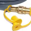 DOZYANT 12 Feet 3/8" ID Natural Gas Hose, Low Pressure LPG Hose with Quick Connect, for Weber, Char-broil, Pizza Oven, Patio Heater and More, 3/8 Female x 3/8 Male Flare Quick Disconnect