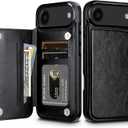 HianDier for iPhone 17 Air Case Wallet with Card Holder PU Leather for iPhone 17 Air Phone Case with Double Magnetic Closure Women Men Shockproof Protective Flip Protective Cover-Black