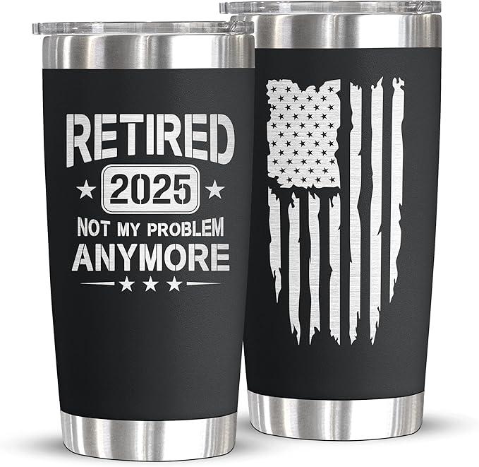 Retirement Gifts for Men Women 2025, Teacher, Coworkers Leaving, Funny, Happy Retirement, Goodbye Gift, Farewell Gifts For Coworkers, 20oz Coffee Tumbler