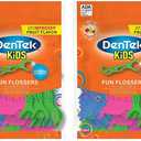 DenTek Kids Fun Flossers Wild Fruit | 75-Count Floss Picks | 2-Pack (150 Count (Pack of 1))