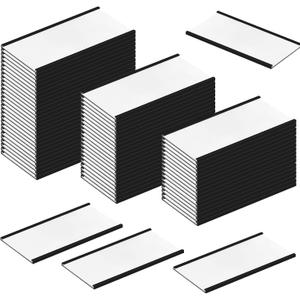 Fainne 60 Pcs C Channel Magnetic Label Holder 4 x 2 inches with White Card Inserts Clear Plastic Protectors Shelf Labels with Magnets Name Tags Magnetic Tool Labels for Metal Whiteboard Rack
