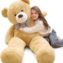 MorisMos Big Teddy Bear, 55inch Large Teddy Bear Plush, Lifesize Stuffed Animals Gifts for Girlfriend, Boyfriend, Brown