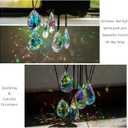 HDCRYSTALGIFTS 12 Pieces 50mm Crystal Prisms Chandelier Colorful Bauhinia Ornament Pendants Rainbow Maker Hanging Prisms for Wedding Party Christams Tree Garlands Decoration DIY Jewelry