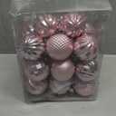 JULMELON 19PCS Large Christmas Balls Ornaments,60mm/2.4 in Shatterproof Plastic Decorative Xmas Tree Ornaments, Assorted Christmas Ball Ornaments for Wedding Mothers Day Party Decorations (Pink)