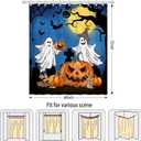 pinata Halloween Shower Curtain for Bathroom, Halloween Bathroom Decor, Ghost Shower Curtain Pumpkins Bath Curtains with Hooks 72x60