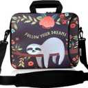 RICHEN 14 15 15.4 15.6 inch Laptop Shoulder Bag Messenger Bag Notebook Handle Sleeve Neoprene Carrying Tablet Case with Accessories Pocket (14-15.6 inch, Sloth) (Disc)