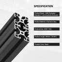 4Pack 4040 T Slot Aluminum Extrusion 600mm Black Extruded Aluminum Profile 40x40 T-Slotted Framing European Standard Anodized Linear Rail for 3D Printer Accessories Parts