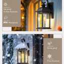 FEMILA Dusk to Dawn Outdoor Wall Sconce, 15" Matte Black Seeded Glass Outdoor Sconce Lights, Front Porch Light Fixtures Wall Mount, Garage Lights for Patio, Entryway, Garden, 4FD54B-PC BK