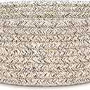 ABenkle Small Woven Basket, Empty Tiny Shallow Storage Basket, Mini Cotton Rope Baskets, Round Decorative Hamper, Basket Storage Bins for Toys, Spa, Socks, Nursery, Living Room- Mixed Brown
