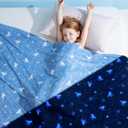 Elegear Cooling Blanket for Kids, Glow in The Dark Blanket, 59"" x 79"", Blue