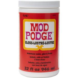 Mod Podge Gloss Sealer, Glue & Finish: All-in-One Craft Solution- Quick Dry, Easy Clean, for Wood, Paper, Fabric & More. Non-Toxic - Craft with Confidence, Made in USA, 32 oz., Pack of 1, EXP:11/02/2026