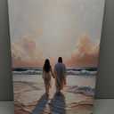 Jesus Canvas Wall Art Jesus Woman Walking on Water Wall decor pictures Religious Coastal Painting Christian poster prints for living room bedroom Home Decoration Ready to hang (16in x 24in Canvas)