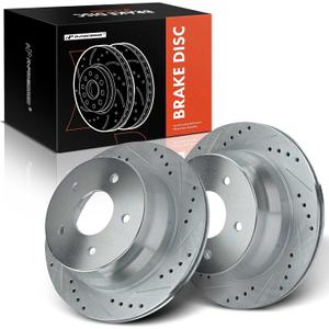 A-Premium 11.61 Inch (295mm) Rear Drilled and Slotted Disc Brake Rotors | Compatible with Chevy, GMC, Isuzu and Oldsmobile Models - Blazer, S10, Jimmy, Sonoma, Hombre, Bravada, S10, 2-Pack