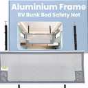 59" x 22" Aluminium Frame RV Bunk Bed Safety Net, Height Adjustable Mesh Bunk Bed Rail Guard, RV Accessories for Travel Trailers & Camper Van Must Haves