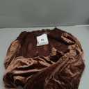 Womens A-Line Velvet Lace Overall Pleated Swing Babydoll Casual Skirtall Scallop Neck Flared Wedding Mini Dress, Size: X-Large (Brown)