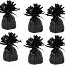 Black Metallic Balloon Weights, 6-Pack Birthday Party Favors, 5.5" Inches,