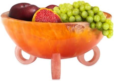 Folkulture Fruit Bowl for Kitchen Counter, 9" Resin Decorative Bowl for Fall Table Decor, Fall Centerpieces for Table, Fruit Basket for Fall Decor or Coffee Table Décor, Kitchen Counter Décor
