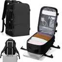 Travel Backpack for Women Men,Carry On Backpack,14inch Laptop Backpack Airline Approved,Water Resistant Luggage Daypack with Shoe Pouch,Casual Backpack for School Weekender Business Trip,Black (Small)