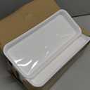 20 Pcs Serving Platters 14 x 6 Inch Rectangle Serving Trays Reusable Food Tray Dishes Dessert Trays Plastic Plates for Wedding Home Table Thanksgiving Christmas Party(White)