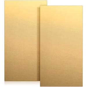 Tandefio 2 Pcs Brass Sheet 12" x 6", 14 Gauge(0.06") Thickness Brass Plates Metal Film Attached Brass Plates for DIY Handicrafts Jewelry Model Crafts Repairs Electrical