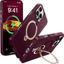 CASEKOO Wine Red Designed for iPhone 16 Pro Case with Spin Magnetic Stand [16FT Military Protection] [Non-Slip Edge] [Fit for MagSafe] MagicStand 360 for iPhone 16 Pro case with Stand 6.3''