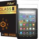 Ailun Screen Protector for Amazon Kindle Fire HD 8/8 Plus/Kids [8 inch] 2022&2020 Released - 0.33mm Tempered Glass, Ultra Clear, Anti-Scratch, Case Friendly