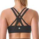 RUNNING GIRL Sports Bra for Women, Medium-High Support Criss-Cross Back Strappy Padded Sports Bras Supportive Workout Tops - M