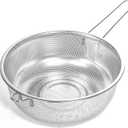 Metal Fine Mesh Strainer and Colander for Kitchen with Handle, Stainless Steel Pasta Strainer/Kitchen Funnel/Collander/Sifter for Strain/Wash Vegetables, Fruits, Spaghetti, Rice (10.2)