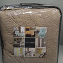 Madison Park Quebec Reversible Quilt Set Damask Design, Double Sided Stitching All Season, Lightweight Bedspread Bedding Set, Matching Sham, Khaki, Queen(102"x118") 3 Piece