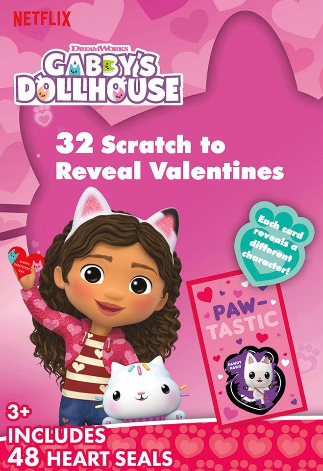 Pack Of 2 Netflix DreamWorks Gabby's Dollhouse Valentine's Scratch Heart Seals