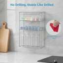 HBlife Baby Bottle Storage Organizer for Countertop Cabinet, 3 Tiers Adjustable Clear Acrylic Bottles Storage Station Case Box Container with 2 Removable Dividers and Magnetic Door, XXL 45x33x33cm