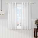 Nanspring White Kitchen Curtains 54 Inch Length 2 Panels Back Tab Thermal Insulated Drapes for Bedroom Living Room Dining Room Energy Efficient Window Treatment 40x54 Inch