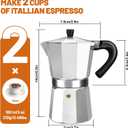 2 Cup Aluminum Espresso Stovetop Moka Pot Express Coffee Maker Percolator Italian Classic Mocha Coffee Machine for Italian and Cuban Cafe Brewing for Home & Camping 100ml 3.3oz