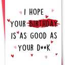 3 x Funny Birthday Cards Gifts for Him Men | Men Gift Ideas for Celebration, Naughty Humor Design for Husband Boyfriend Fiance, Premium 8.0 x 5.3 Inch Card with Envelope, 8.5 x 5.5 inches