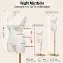 Female Mannequin Dress Form Torso - Fashion Half Body Sewing Mannequin with Adjustable Stand for Clothing Display, Wedding Dress, Boutique & Retail, Maniqui para Ropa, White, 32-24.4-33.5 inches
